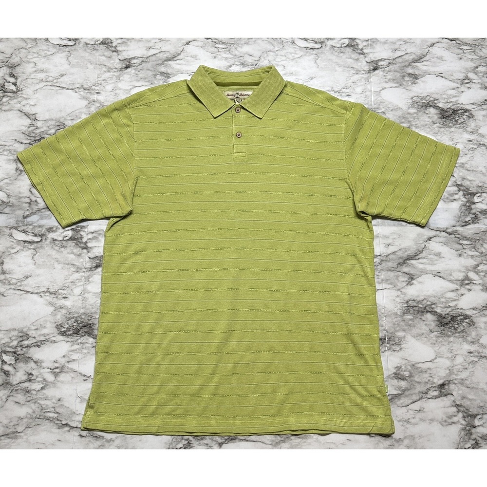 Tommy Bahama Men's Polo Shirt Size XL Green Short Sleeve Pullover